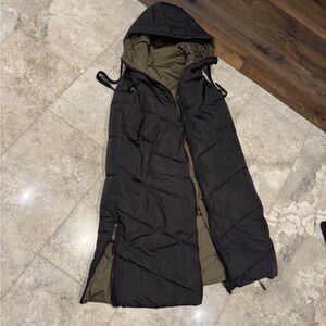 Zara Black Hooded Puffer Vest